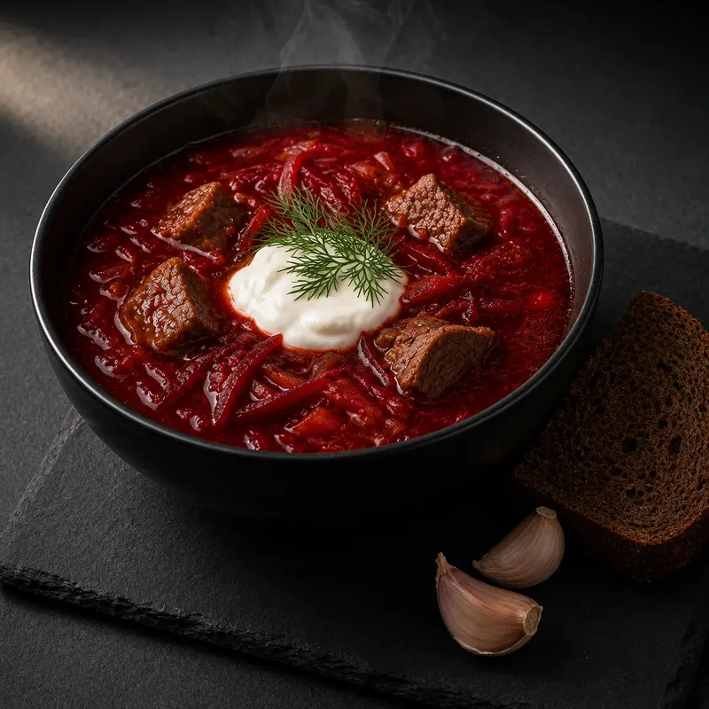 Borsch with meat